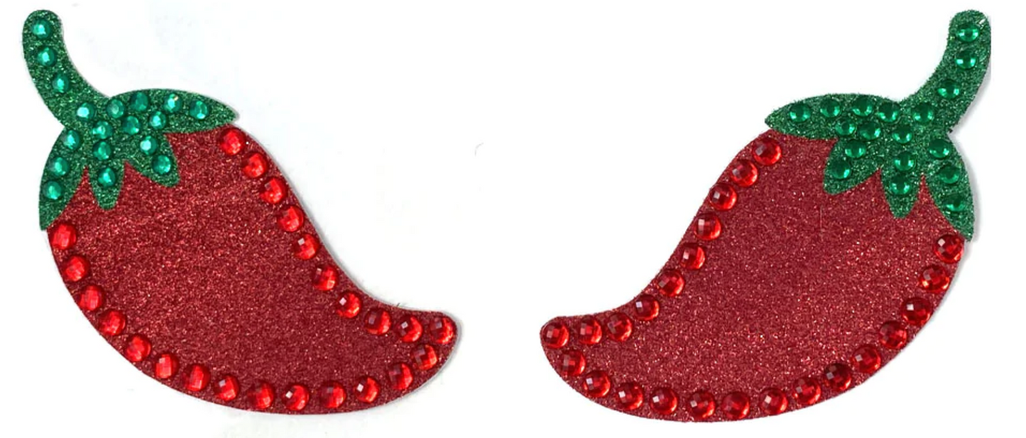 Red Hot, Red Pepper Glitter and Gem Pasties